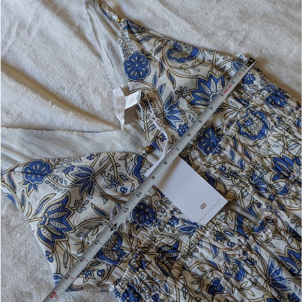 NWT  Caroline Constas Blue Floral Cotton/Modal Sleeveless Midi Dress, size M - Picture 9 of 12